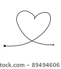heart handdrawn frame doodle arrow love element 89494606