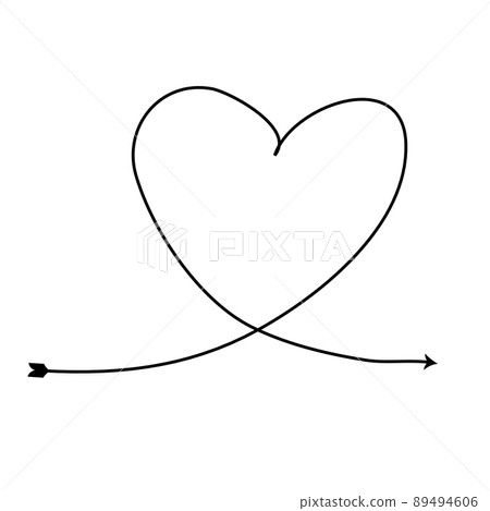 heart handdrawn frame doodle arrow love element heart handdrawn frame doodle arrow love element 89494606