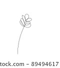 outline one line spring flower doodle handdrawn 89494617