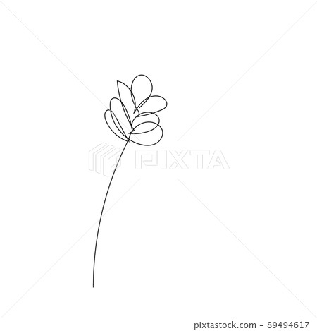 outline one line spring flower doodle handdrawn outline one line spring flower doodle handdrawn 89494617