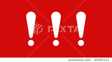 Exclamation marks on red surface Exclamation marks on red surface 89495235