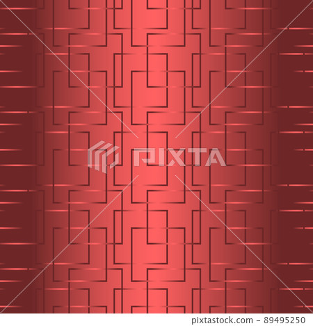 Geometric red seamless pattern with square gradient lines. Red repeating elegant abstract texture. Seamless vector illustration 89495250
