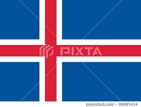 Flag of Iceland. Icelandic national symbol in official colors. Template icon. Abstract vector background 89495434