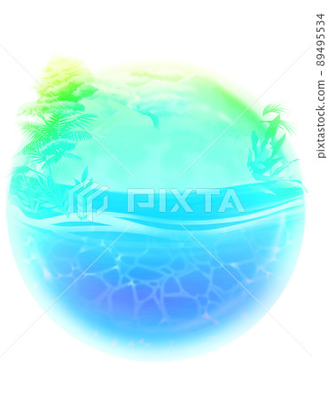 Natural abstract sphere material (white background) 89495534