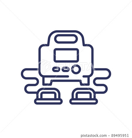 Defibrillator, cpr device line icon Defibrillator, cpr device line icon 89495951