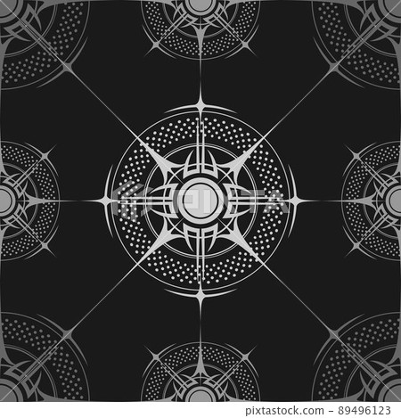 Wind rose seamless black background 89496123