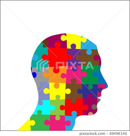 Color puzzle man head background 89496148