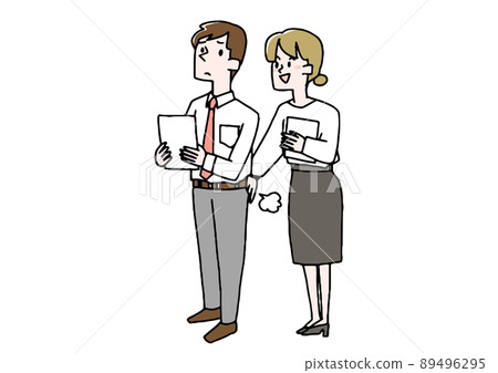 A man who is troubled by contact from an unwanted colleague. Sexual harassment at work. A warm handwritten person. A man who is troubled by contact from an unwanted colleague. Sexual harassment at work. A warm handwritten person. 89496295