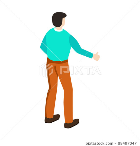 Back View of a Human Standing. Isolated Design Element. Person in Full length Back View of a Human Standing. Isolated Design Element. Person in Full length 89497047