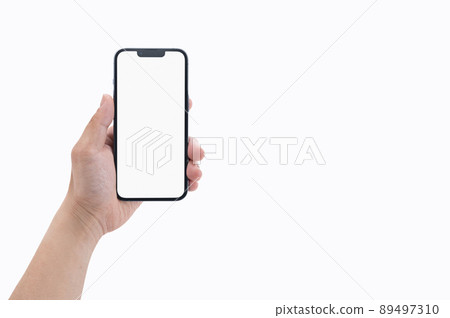Hands of a man with a smartphone 89497310