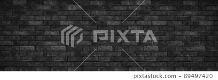 Vintage black brick wall background texture Vintage black brick wall background texture 89497420
