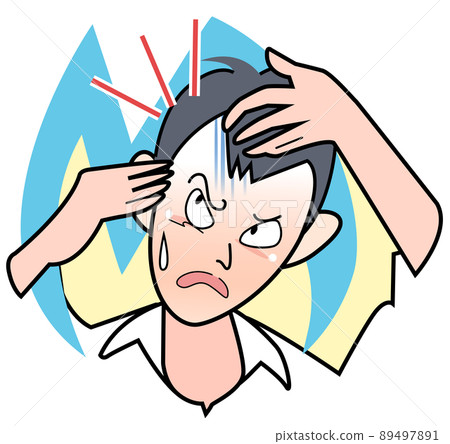 A man with hair troubles-M-shaped baldness 89497891