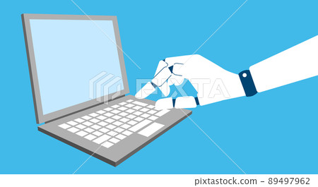 RPA, PC and robot hands, image illustrations of robots doing work, vectors RPA, PC and robot hands, image illustrations of robots doing work, vectors 89497962