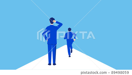 商人跑和商人停止的插圖和矢量圖 商人跑和商人停止的插圖和矢量圖 89498059