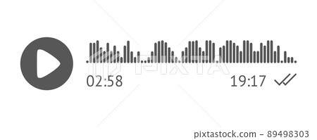 Recording of audio message template. UI element of audio record for smartphones. Vector illustration 89498303