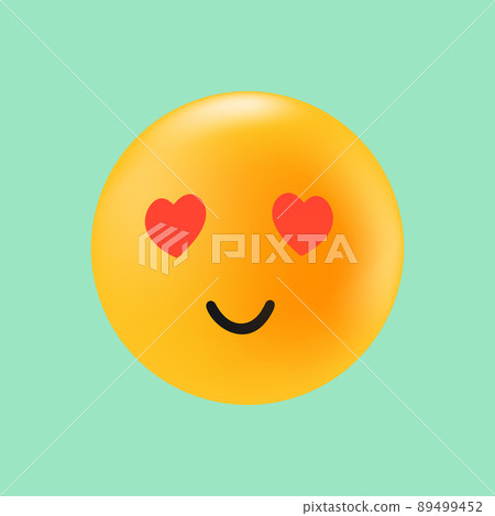 Smiling Face with Heart-Shaped Eyes. Emotion Icon in Love. Positive Reaction in Social Media Smiling Face with Heart-Shaped Eyes. Emotion Icon in Love. Positive Reaction in Social Media 89499452