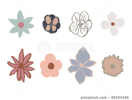 簡單的花集背景現代多彩 簡單的花集背景現代多彩 89504306