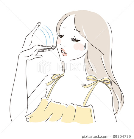 一個長頭髮的可愛女人的潮熱 89504759