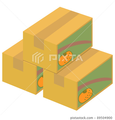 Stacked orange boxes, cardboard boxes 89504900