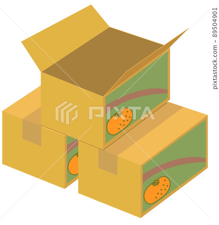 空堆積的橘子盒 紙板箱 89504901