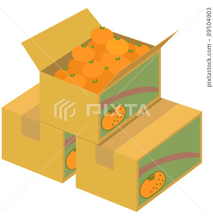 堆疊的橘子盒裝橘子 89504903