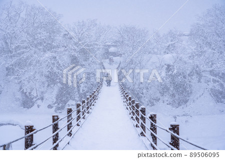 《Gifu Prefecture》 Snow-covered Shirakawa-go / winter gassho-zukuri village 89506095