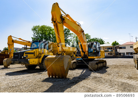 Construction machinery Heavy equipment Backhoe and dump truck 89506693