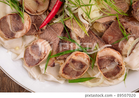 Portion of kazakh dish beshbarmak 89507020