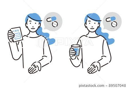 Woman taking medicine Woman taking medicine 89507048
