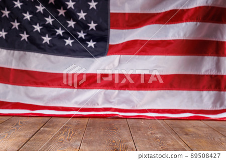 full-frame background of nylon sewed and embroided United States national flag 89508427