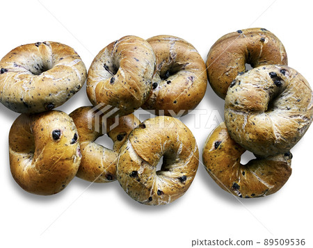 百吉餅，麵包，白色背景 89509536