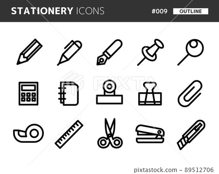 Line style icon set related to stationery_009 89512706