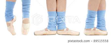 Step by step. Cropped view of a ballerinas feet en pointe as she performs various footwork positions. Step by step. Cropped view of a ballerinas feet en pointe as she performs various footwork positions. 89515558