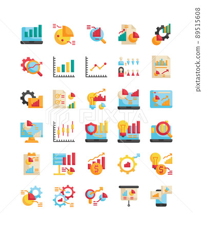 data analytics report business organization flat icon data analytics report business organization flat icon 89515608
