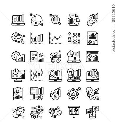 data analytics report business organization simple line icon 89515610