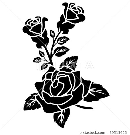 silhouette black rose flower decoration 89515623