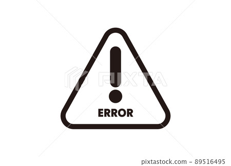 ERROR字符和三角錯誤顯示圖標帶有!Mark--Alert/缺陷圖片素材 89516495