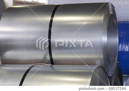 Rolls of cold-rolled galvanized steel in stock Rolls of cold-rolled galvanized steel in stock 89517584