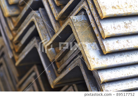 Metal profile angle in packs at the warehouse of metal products 89517752