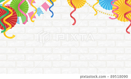 Square garland and paper fan frame_16: 9 Square garland and paper fan frame_16: 9 89518090