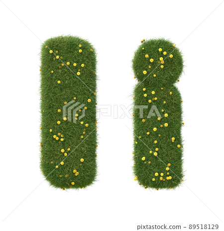 Realistic grass alphabet isolated on white background. Collection. 3D image. Realistic grass alphabet isolated on white background. Collection. 3D image. 89518129