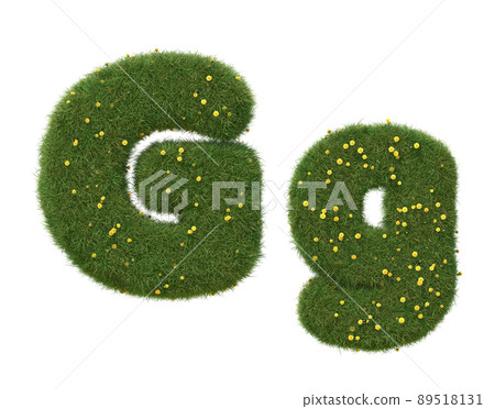 Realistic grass alphabet isolated on white background. Collection. 3D image. Realistic grass alphabet isolated on white background. Collection. 3D image. 89518131