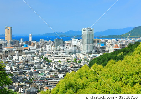 [Kagawa Prefecture] Takamatsu cityscape under fine weather 89518716