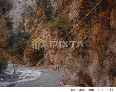 hiking along the Saklikent Gorge in Turkey. 89520011