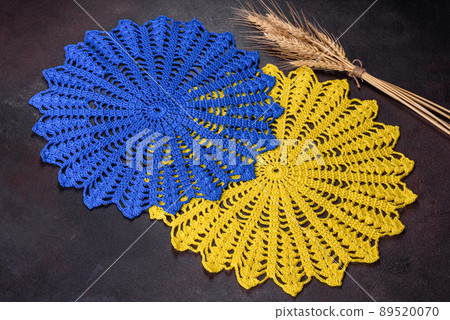 A few things tied from strings with your own hands in the colors of the flag of Ukraine A few things tied from strings with your own hands in the colors of the flag of Ukraine 89520070