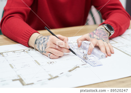 Engineer working for new project plan Engineer working for new project plan 89520247