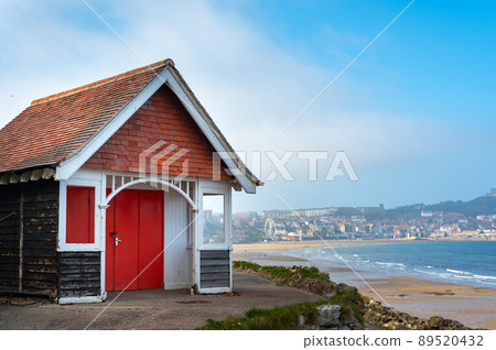 Old beach huts at Scarborough, UK Old beach huts at Scarborough, UK 89520432