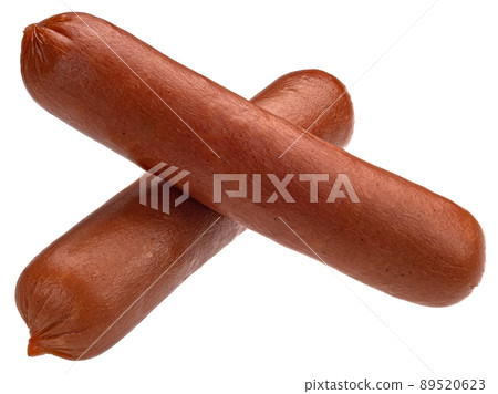 Smoked sausage isolated on white background Smoked sausage isolated on white background 89520623