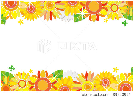 向日葵花框背景素材上下線 向日葵花框背景素材上下線 89520995