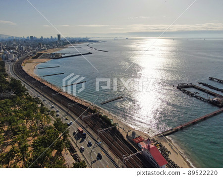 從神戶市須村公園上空鳥瞰海岸線 從神戶市須村公園上空鳥瞰海岸線 89522220